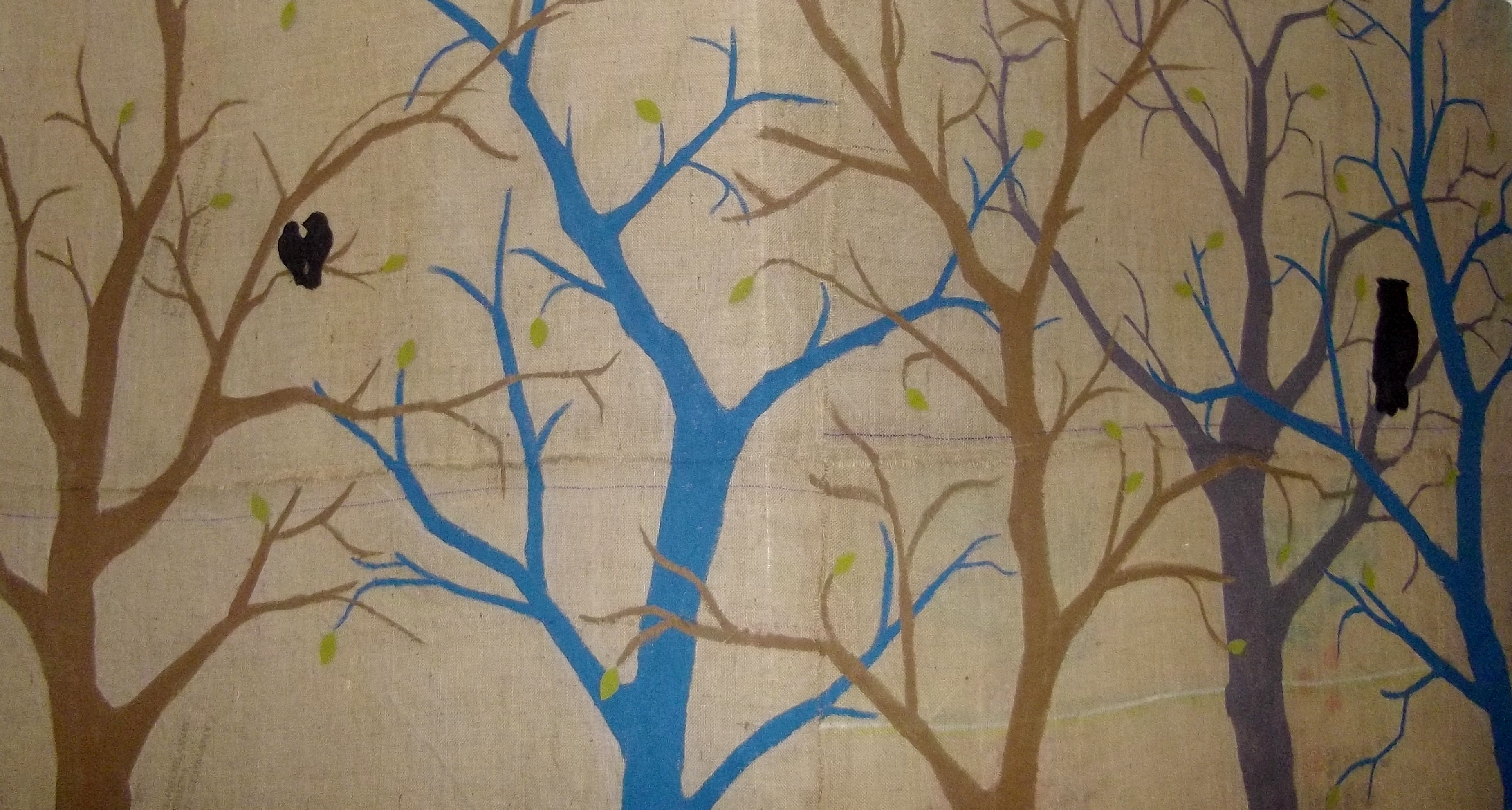 My - Tree Painted On Burlap , HD Wallpaper & Backgrounds