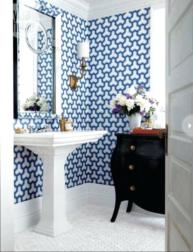 Blue Bathroom Wallpaper Best Wallpaper For Bathroom - Best Wall Paper For Bathroom , HD Wallpaper & Backgrounds