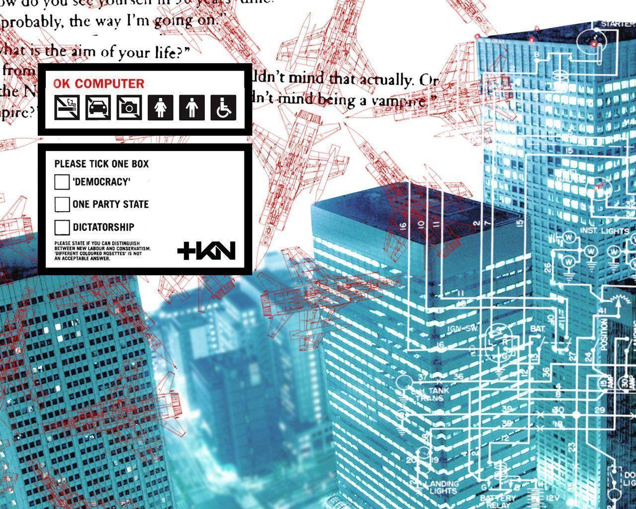 Radiohead Wallpaper - Ok Computer Radiohead Poster , HD Wallpaper & Backgrounds