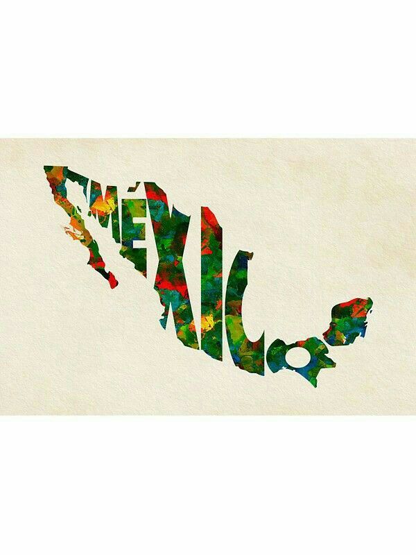 Viva Mexico - Mexico Typographic Watercolor Map , HD Wallpaper & Backgrounds