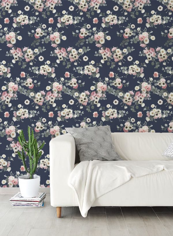 Wallpaper Wall Mural Vintage Style Category “flower - Studio Couch , HD Wallpaper & Backgrounds