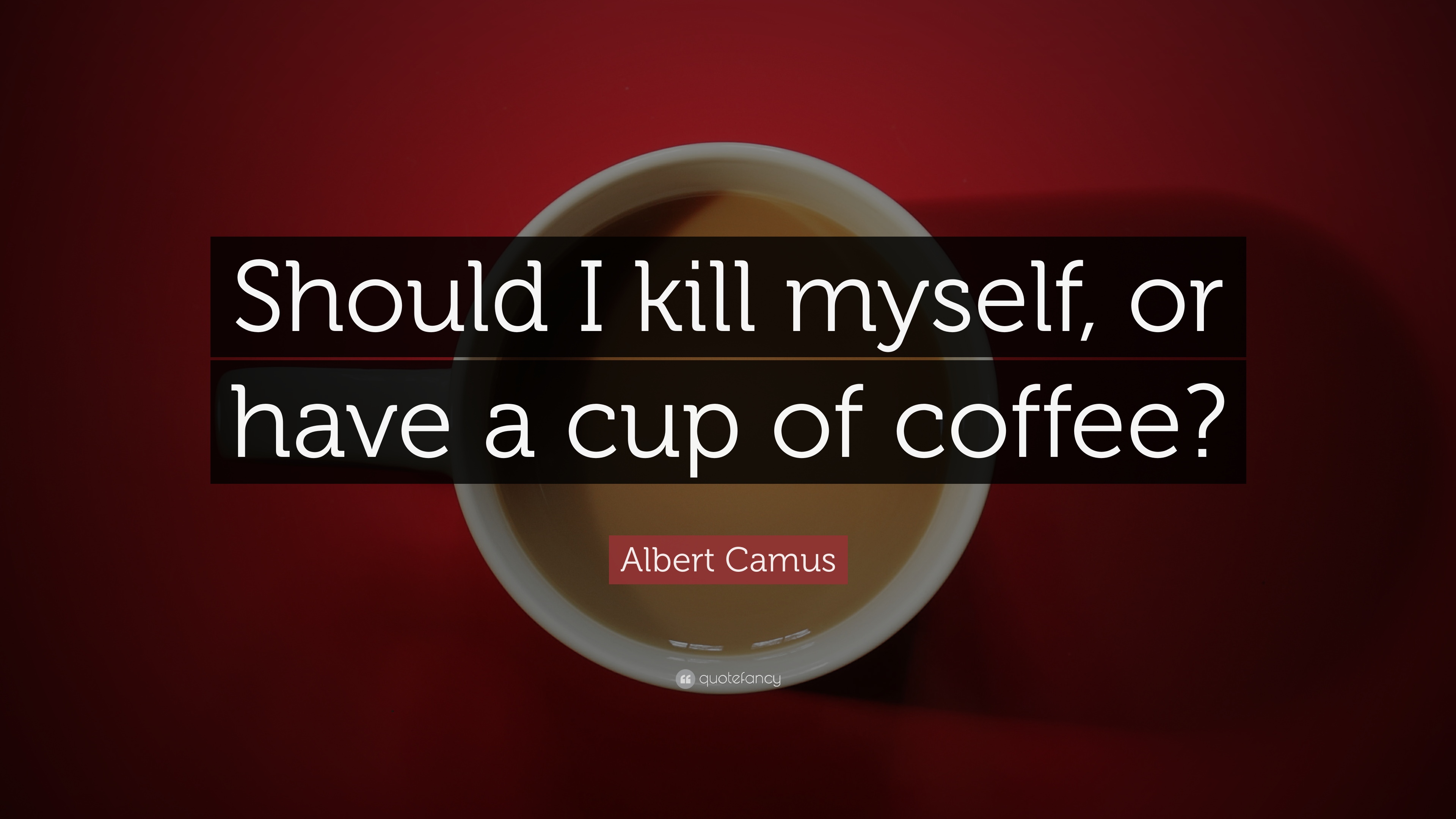 Albert Camus Quote - Cup Of Coffee Or Kill Yourself , HD Wallpaper & Backgrounds