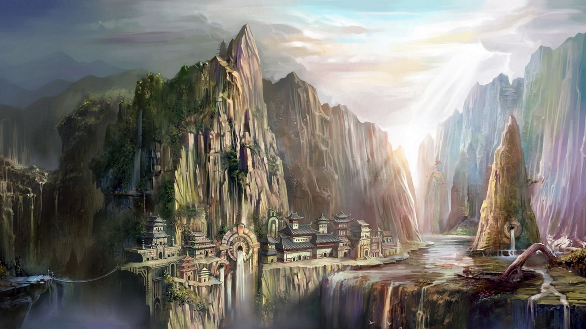 Cityscapes Fantasy Art Artwork Utopia Wallpaper - Utopia Hd , HD Wallpaper & Backgrounds