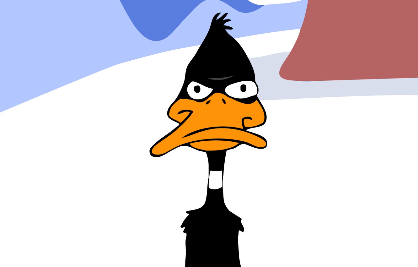 Photo Wallpaper Cartoon, Minimalism, Duffy, Duck - Daffy Duck Mad Face , HD Wallpaper & Backgrounds