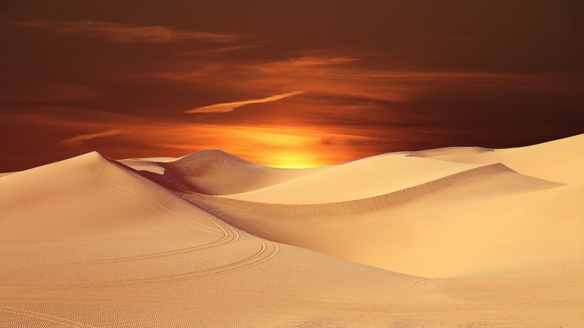 Awesome Sunset Desert Sand Dune Hd Wallpaper - Erg , HD Wallpaper & Backgrounds