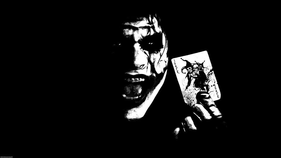 Black Image - Joker Wallpaper Black And White , HD Wallpaper & Backgrounds