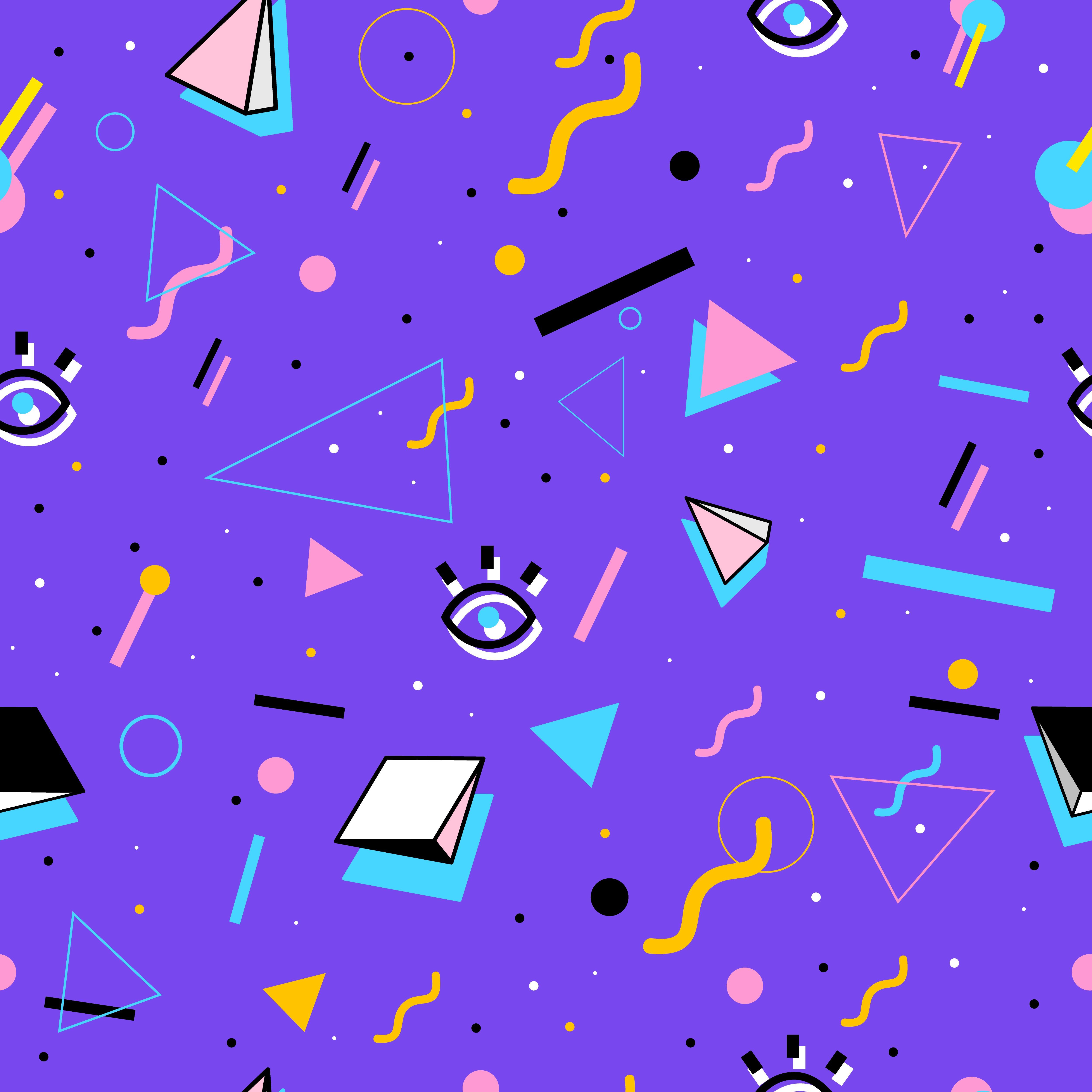 80's Style Pattern - 80s Patterns , HD Wallpaper & Backgrounds