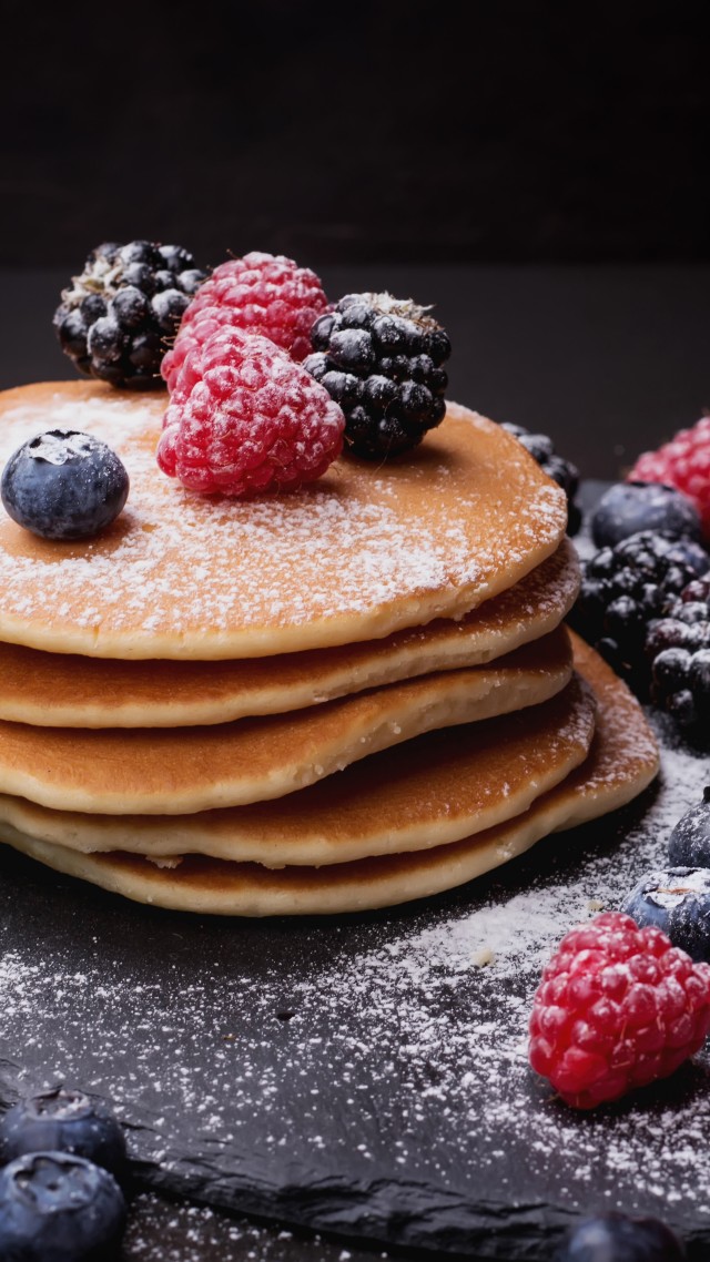 Pancake, Blueberry, Berries, Blackberry, Raspberry, - Pancake , HD Wallpaper & Backgrounds