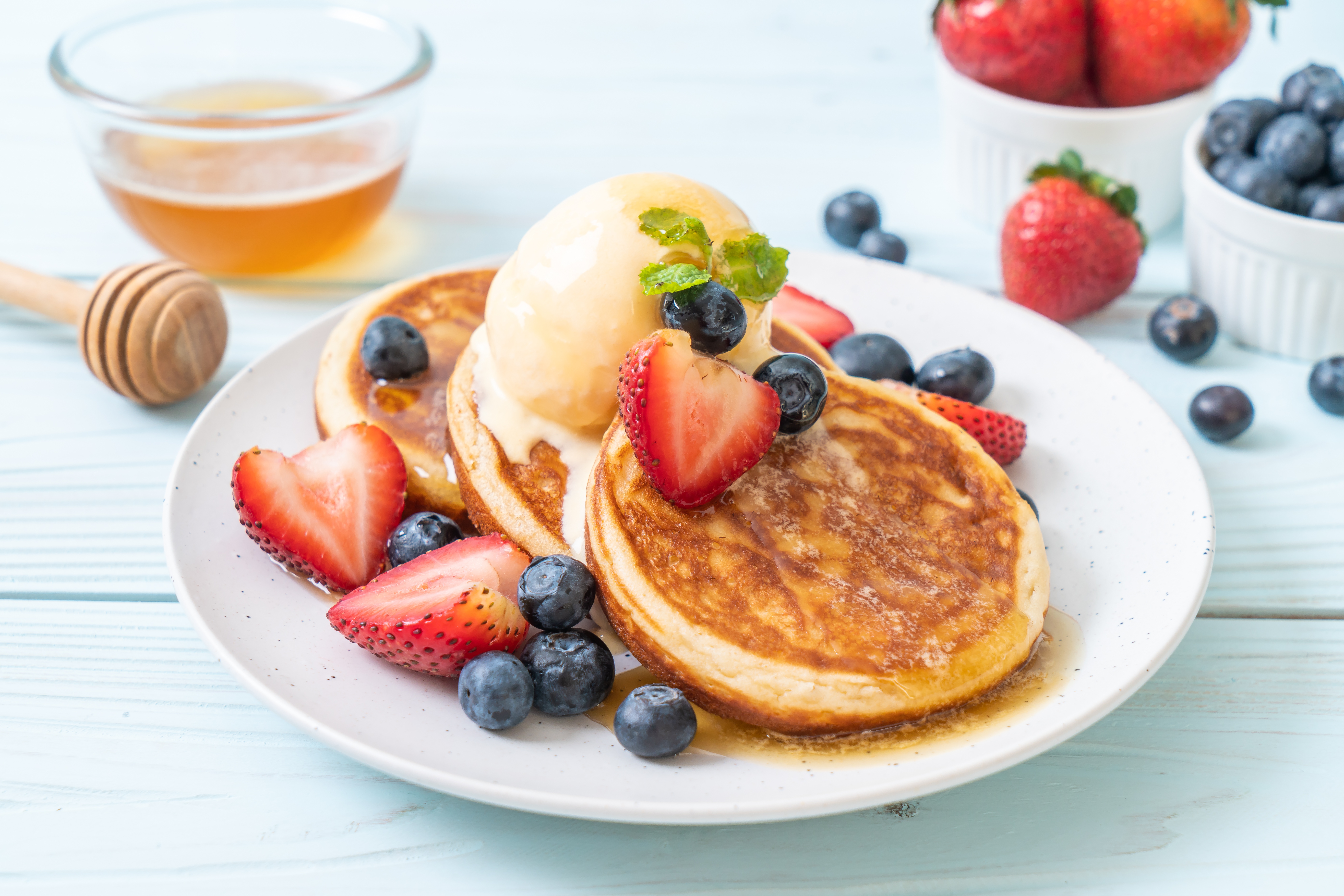 Berry, Pancake, Blueberry, Fruit, Breakfast, Strawberry, - Blueberry , HD Wallpaper & Backgrounds