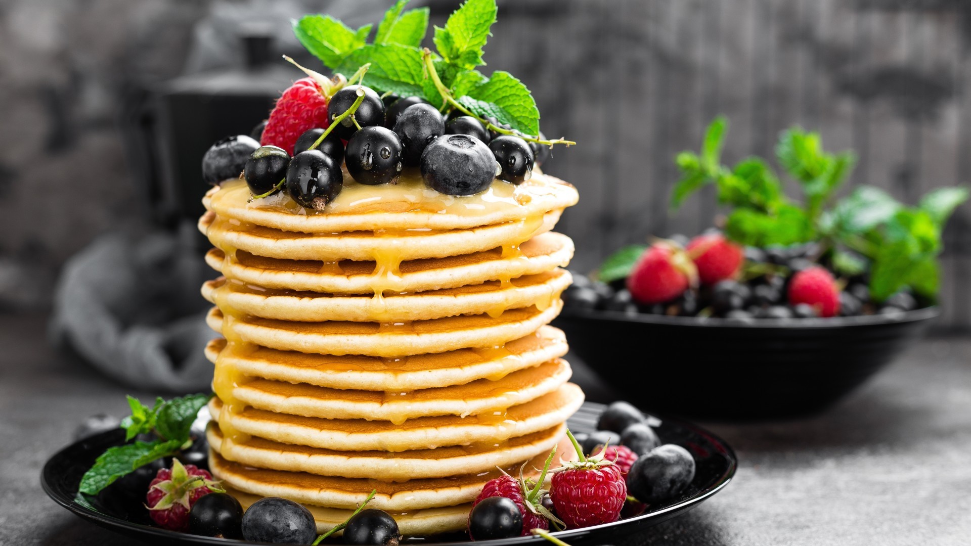 Pancake, Berries, Plate, Dessert - Pancake , HD Wallpaper & Backgrounds