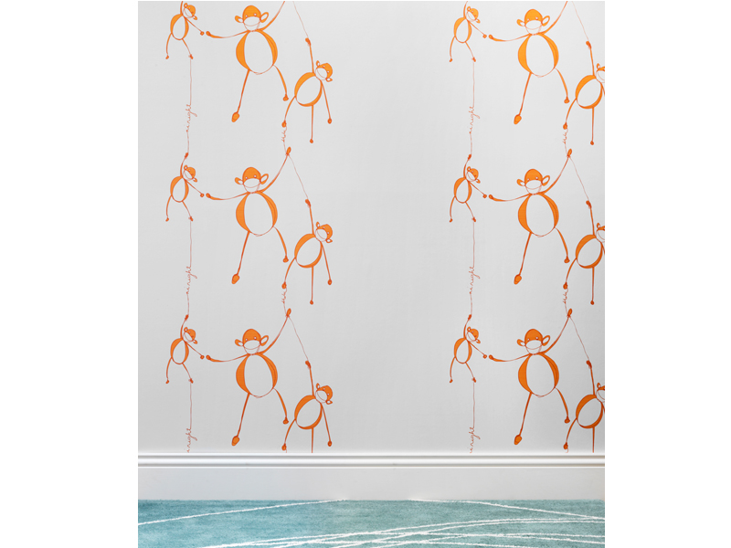 Mavis Monkey Family Wide Orange Wallpaper - Swimming Pool , HD Wallpaper & Backgrounds