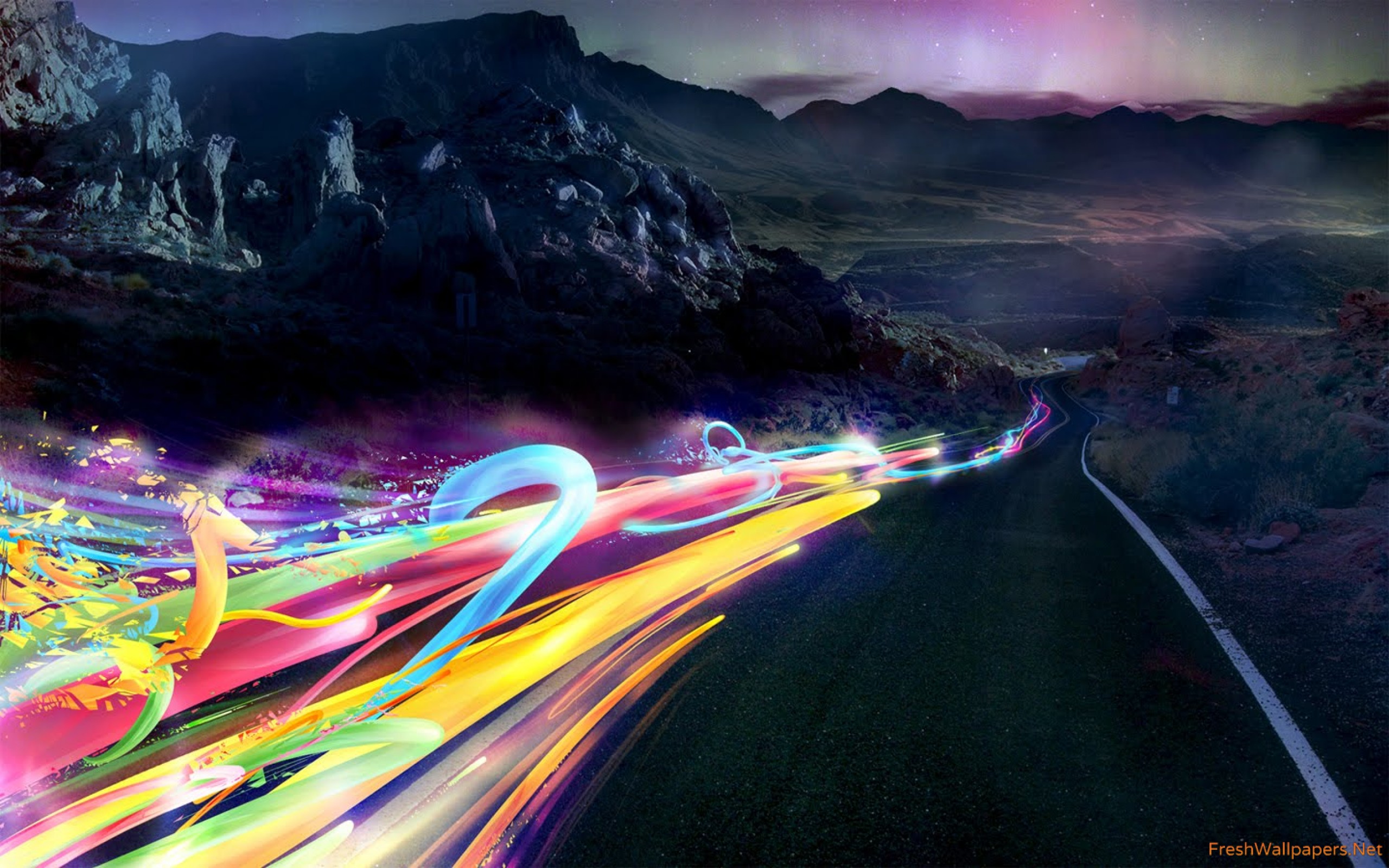 Driving Funky Wallpaper Wallpaper - Lights Road , HD Wallpaper & Backgrounds