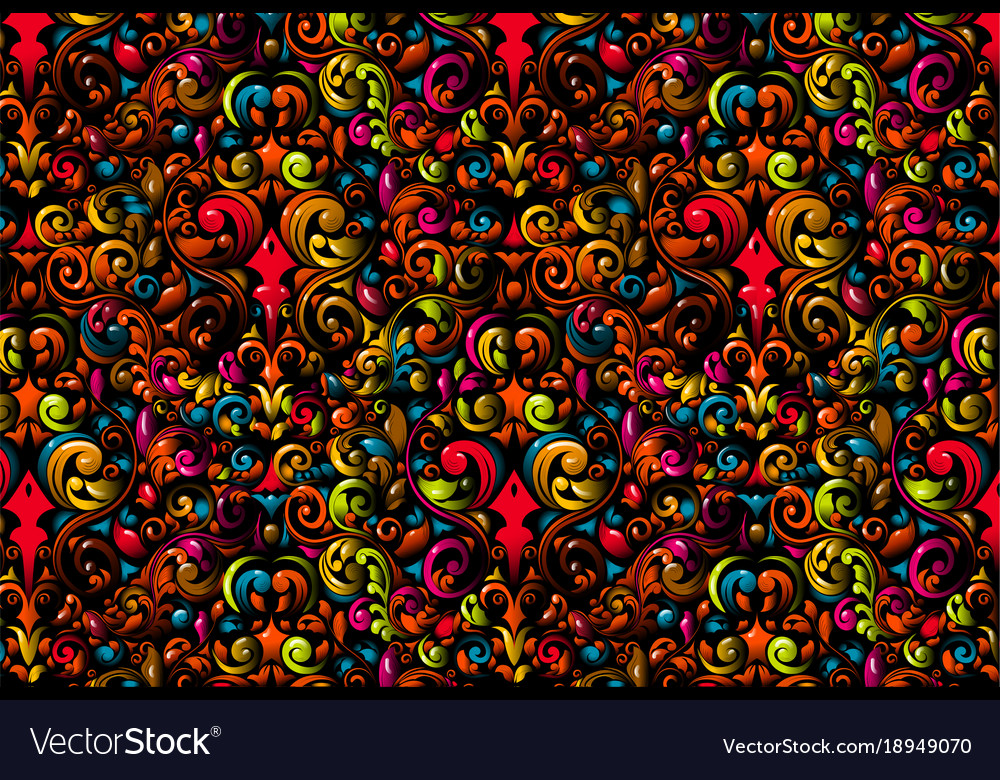 Funky Colorful Floral Wallpaper Vector Image - Funky Colorful , HD Wallpaper & Backgrounds