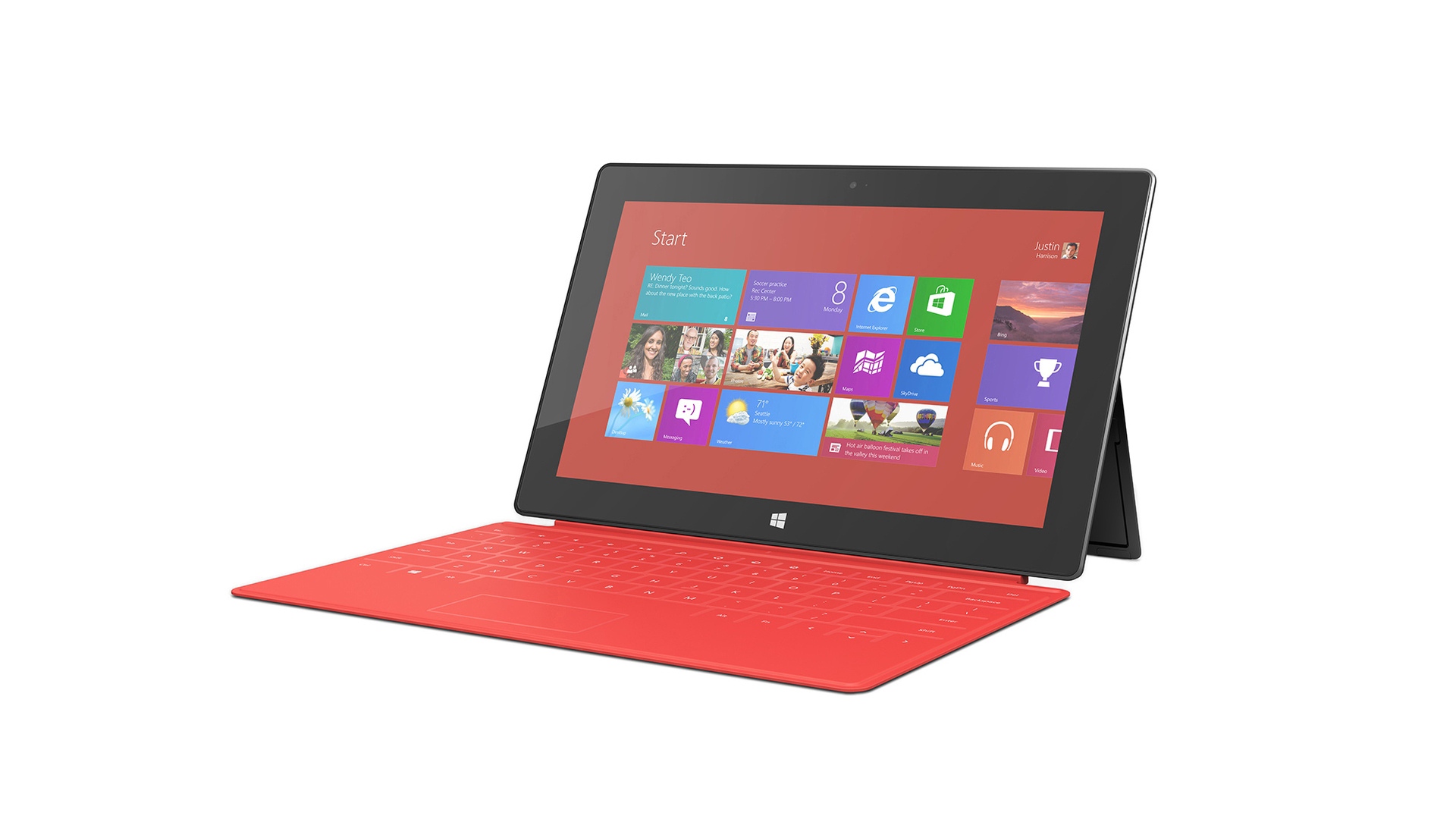 Wallpaper Microsoft Surface, Red Touch Cover, Windows - Microsoft Surface Windows Rt , HD Wallpaper & Backgrounds