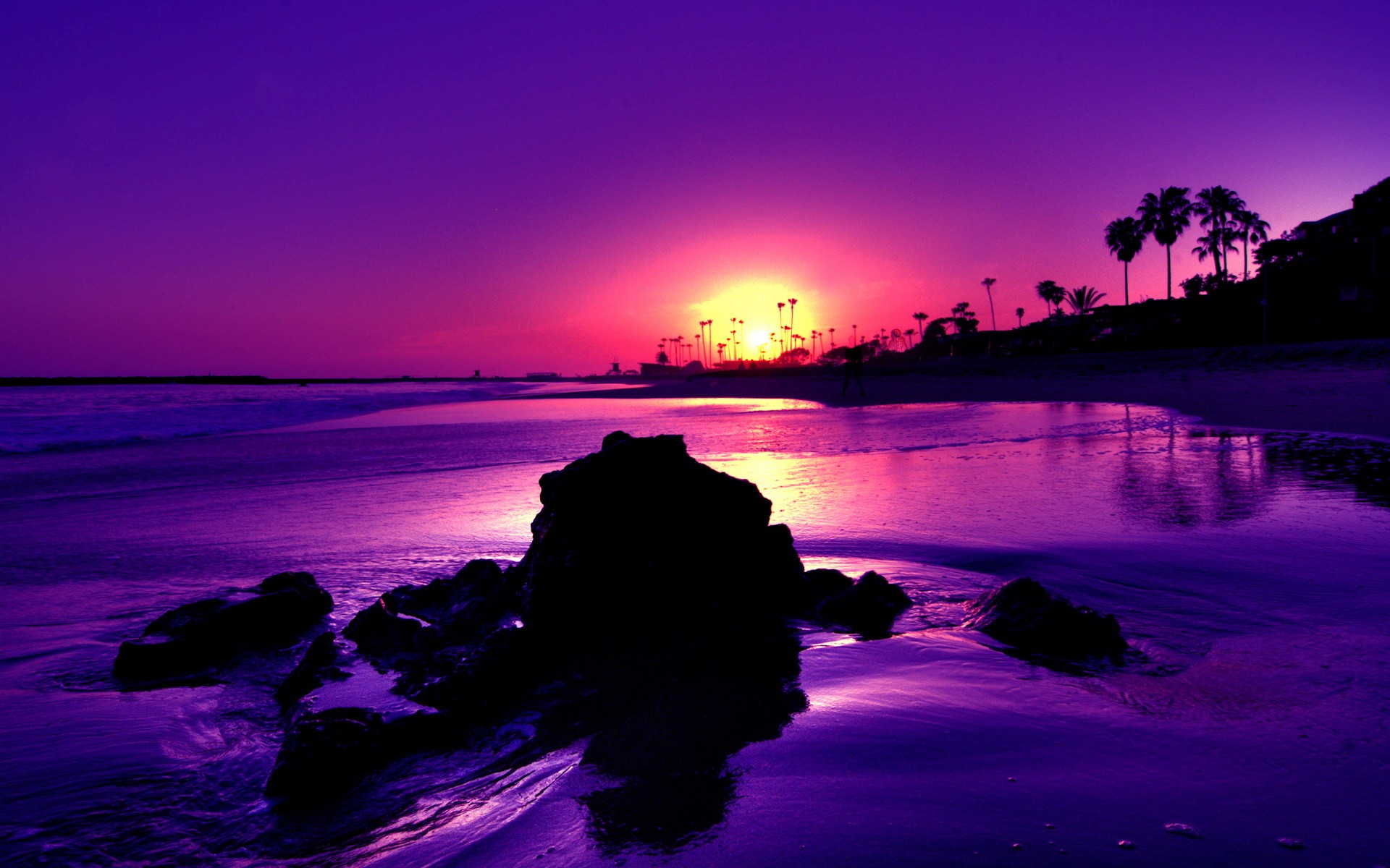 Dream Sunrise Color Island Ocean Paradise Scenic Sunset - Beautiful Sunset Beach Background , HD Wallpaper & Backgrounds