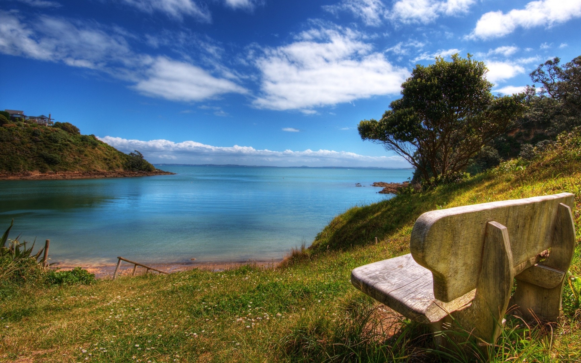 Lovely Ocean Scenery & Bench Wallpapers And Stock Photos - Beautiful Nature , HD Wallpaper & Backgrounds