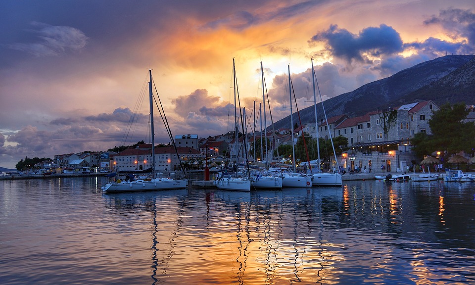 Sunset, Harbour, Port, Boats, Croatia - Road Trip Kroatien , HD Wallpaper & Backgrounds