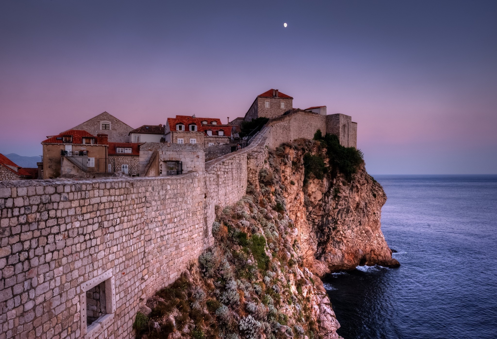 Architektur Haus Stadt Alt Altbau Dubrovnik Abend Kroatien - Walls Of Dubrovnik , HD Wallpaper & Backgrounds