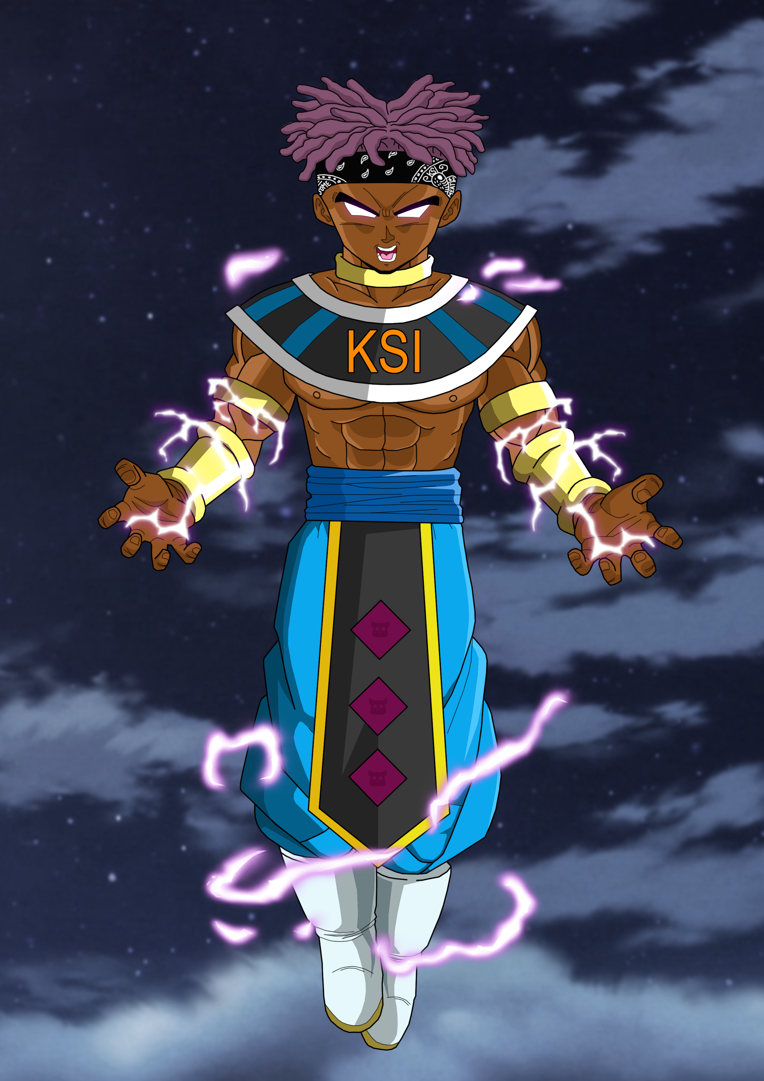 Ksi X Beerus @somemeatgamingcreative - Ksi Beerus Fan Art , HD Wallpaper & Backgrounds