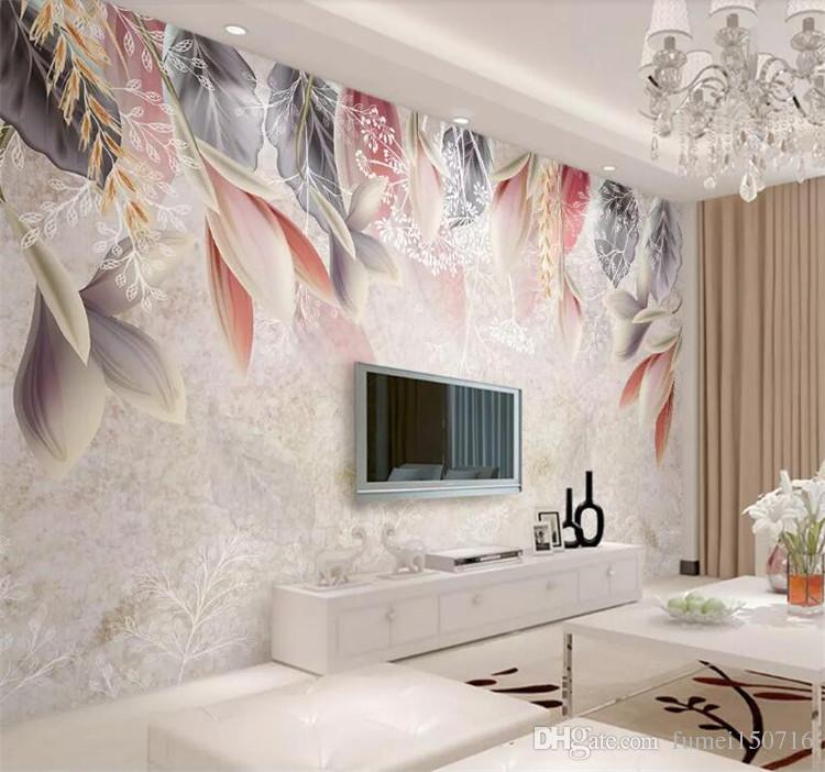 Custom Wallpaper 3d Photo Mural Fashion Retro Hand-painted - Dandelion Wall Decal , HD Wallpaper & Backgrounds