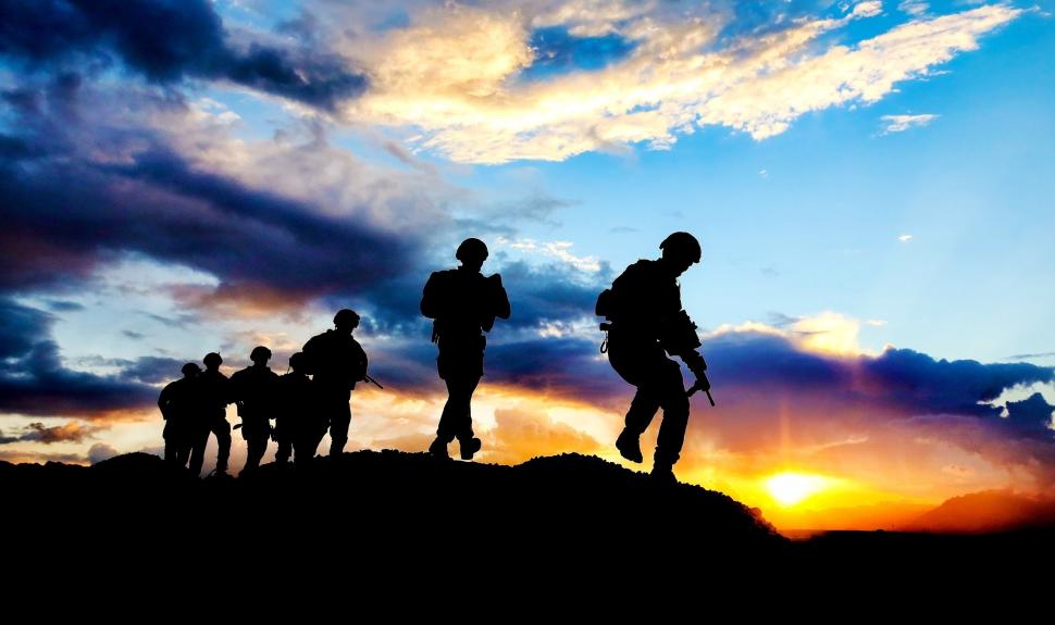 People, Soldier, Men, Sunset, Silhouette Wallpaper - Salute To Crpf Jawans , HD Wallpaper & Backgrounds