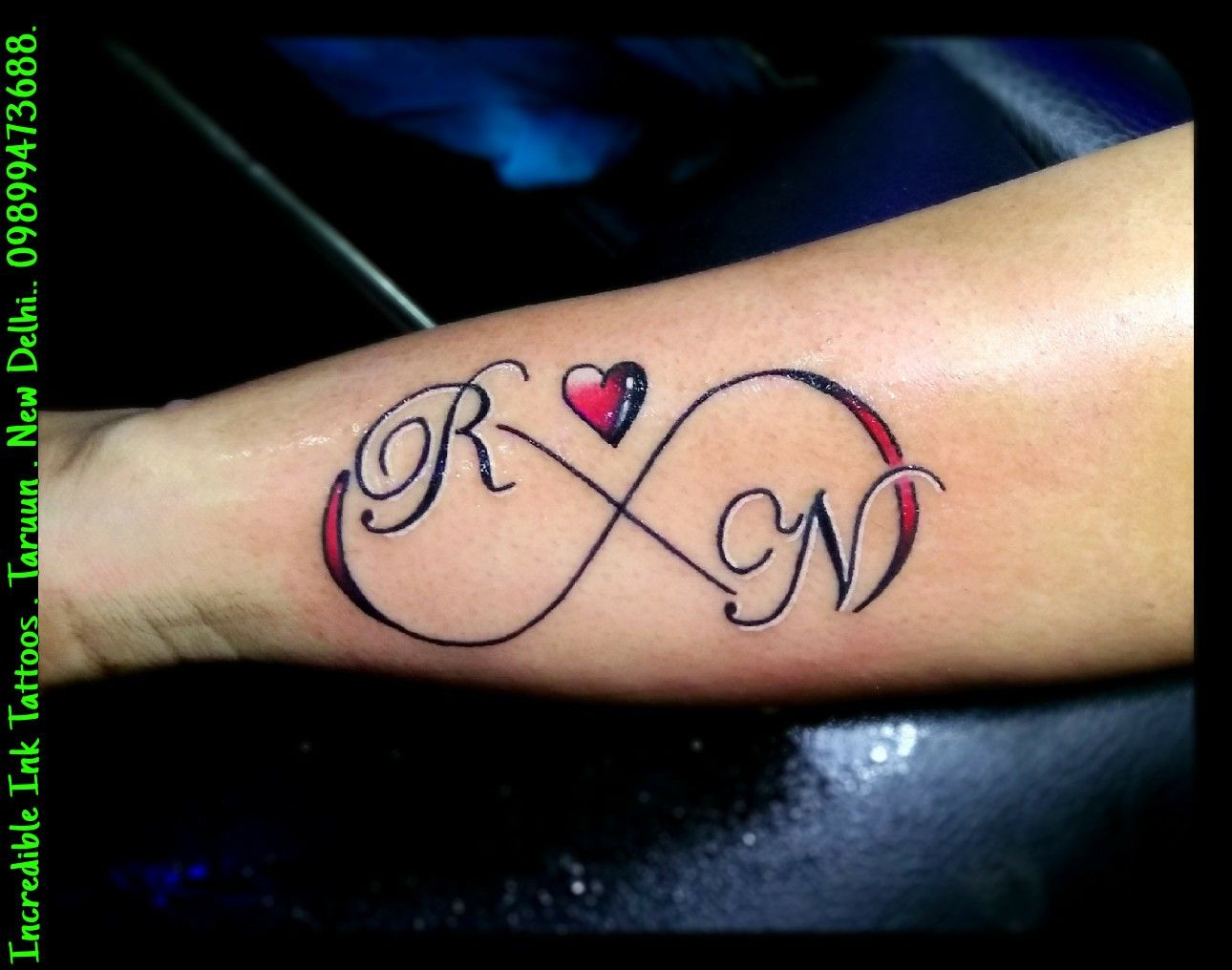 #r #n #infinity #heart #tattoo R N Initial Infinity - R And N Name , HD Wallpaper & Backgrounds