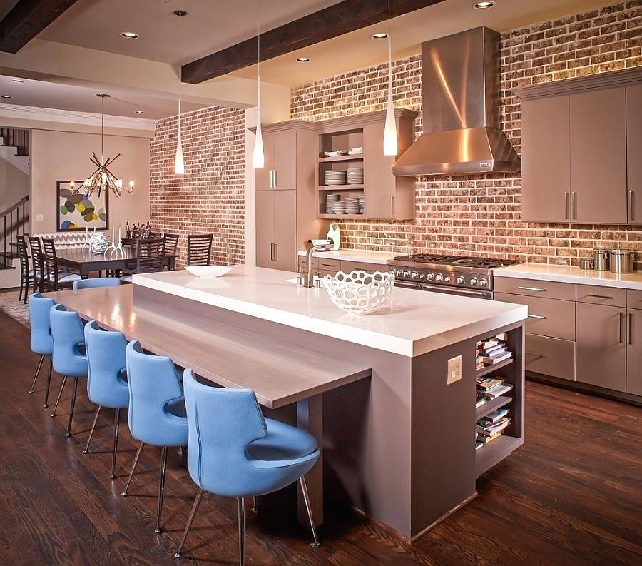 Kitchen With Brick Wall Trendy And Timeless Kitchens - Brick Feature Wall Kitchen , HD Wallpaper & Backgrounds