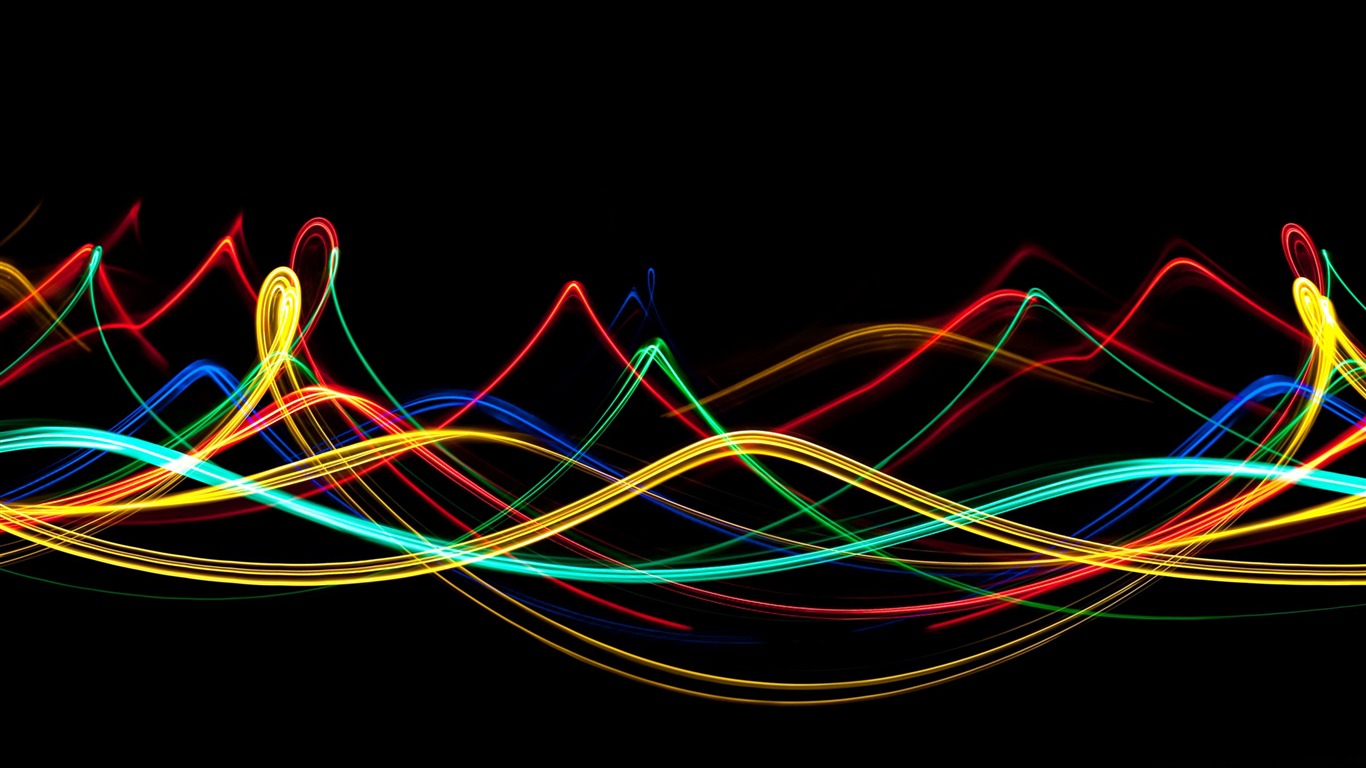 Design / Color Neon Waves-black Artistic Hd Wallpaper - Neon Wallpaper 1080p Hd , HD Wallpaper & Backgrounds