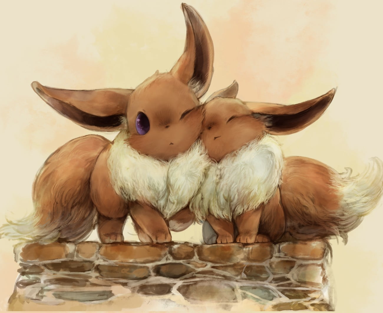 Eevee Illustration, Pokémon, Anime, Eevee Hd Wallpaper - Art Pokemon Eevee Cute , HD Wallpaper & Backgrounds