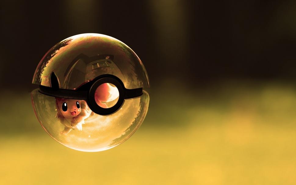 Pikachu Pokemon Poke Ball Eevee Hd Wallpaper - Pokemon Eevee Wallpaper Hd , HD Wallpaper & Backgrounds