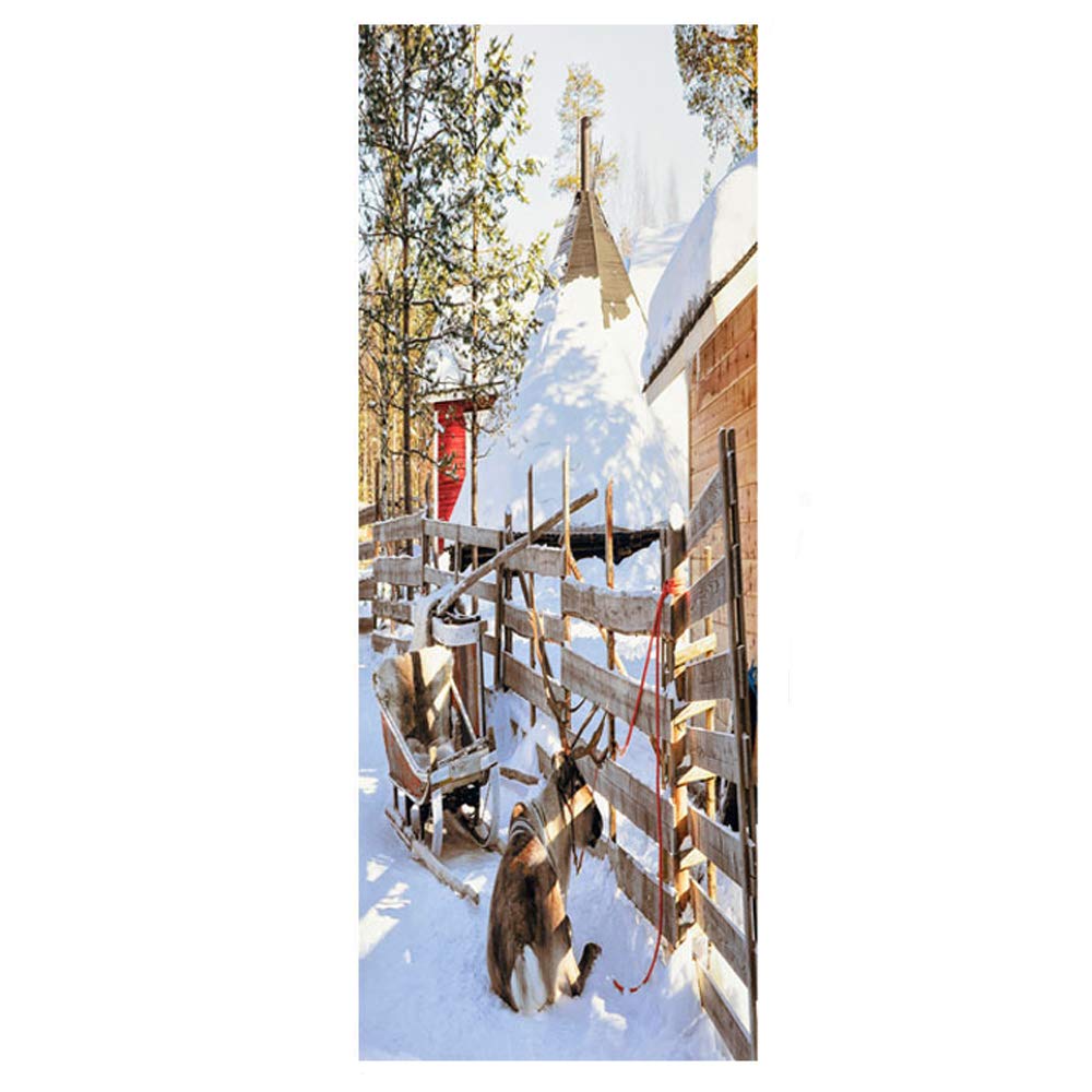 Homefind Merry Christmas Winter Snow Wall Mural Door - Snow , HD Wallpaper & Backgrounds