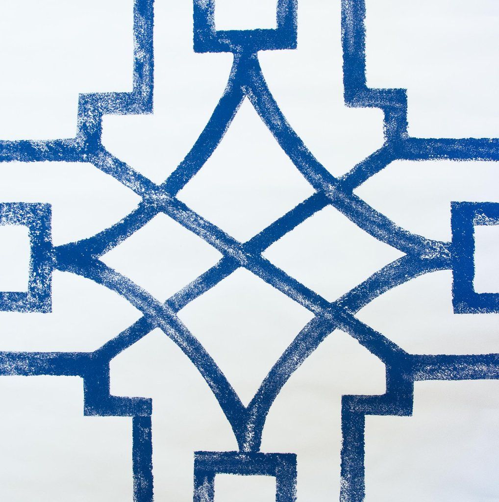 Michael Devine Fretwork Wallpaper In Indigo Blue - Fretwork Fabric , HD Wallpaper & Backgrounds