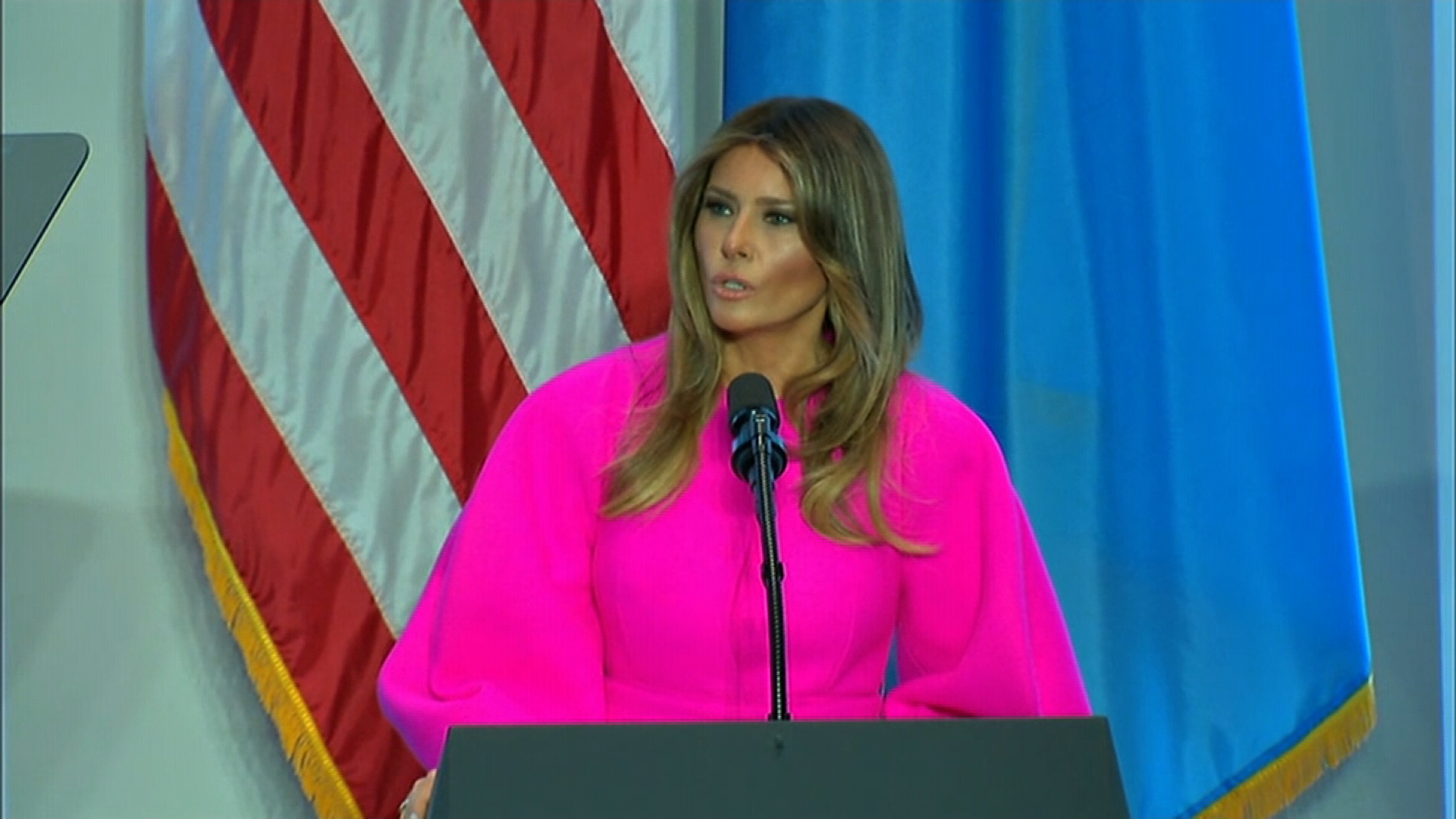 Melania Trump Speaks At Un Luncheon - Melania Trump At Un , HD Wallpaper & Backgrounds