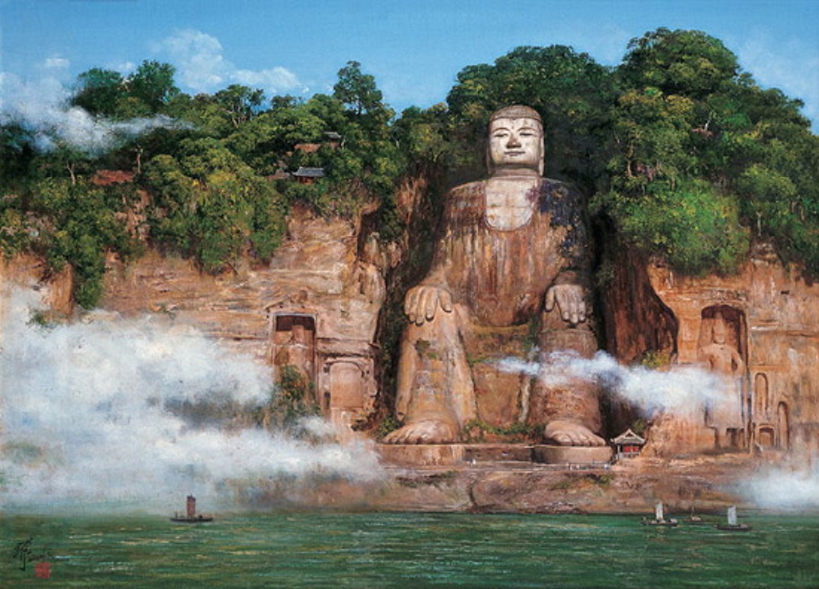 Buddha Wallpaper Images A33 - Giant Buddha Statue Leshan , HD Wallpaper & Backgrounds