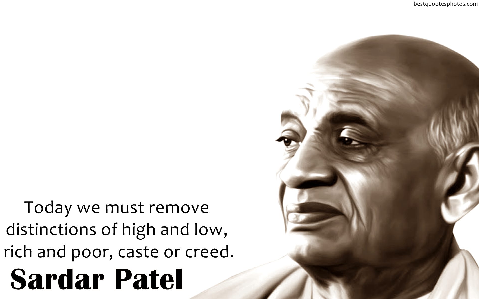 Iron Man India Sardar Patel Beautiful Quotes On Caste - Sardar Patel Quotes , HD Wallpaper & Backgrounds