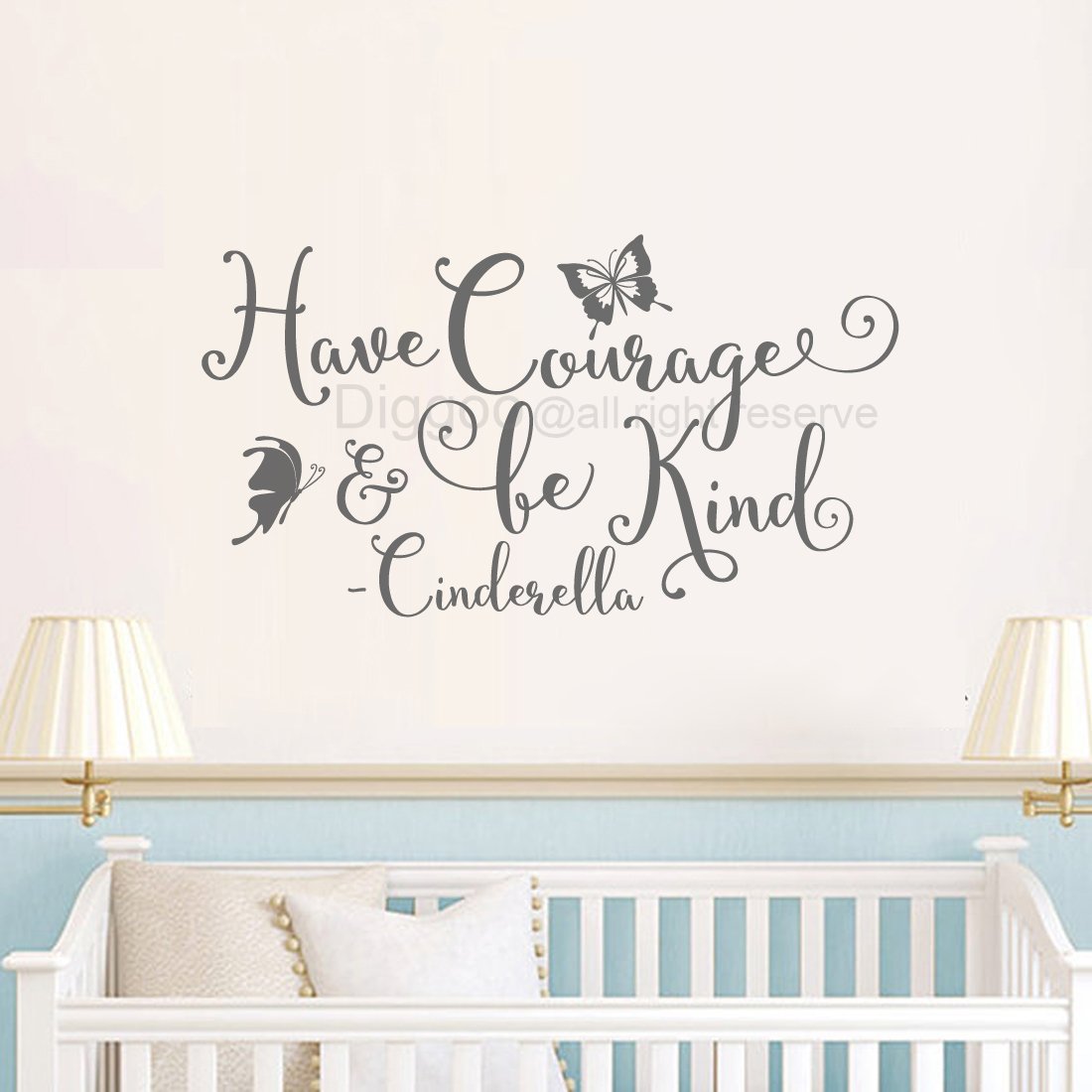 Diggoo Have Courage And Be Kind Decal Butterfly Wall - Baby Room Elephant Wall Art , HD Wallpaper & Backgrounds