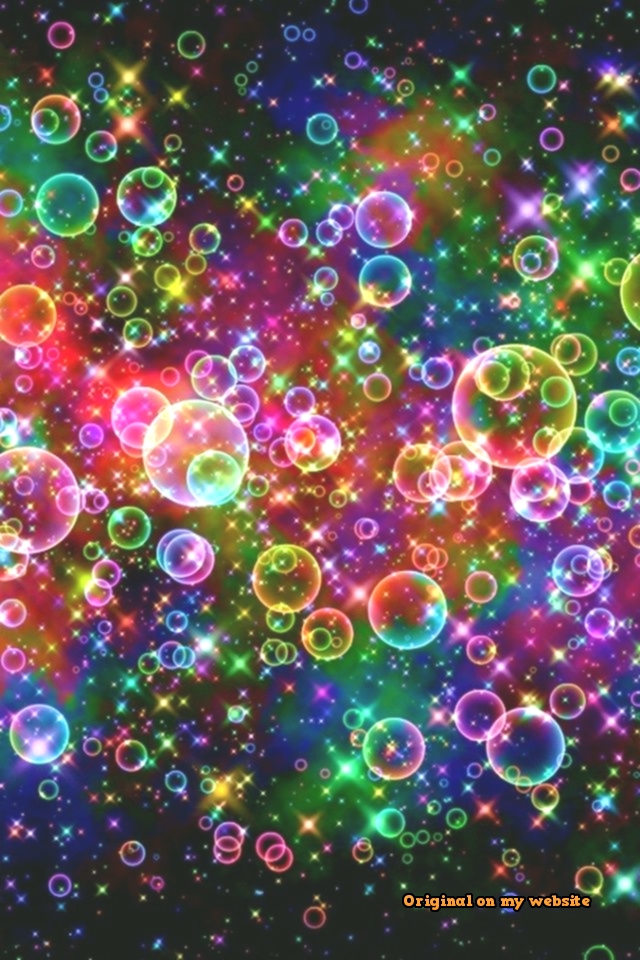 Awesome Wallpaper Iphone Bubbles Iphone Glitter Wallpapers - Bright Colors , HD Wallpaper & Backgrounds