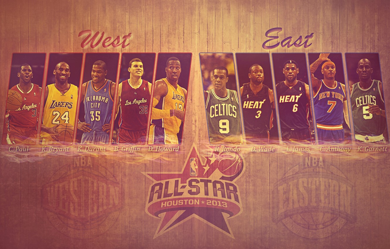 Photo Wallpaper Basketball, All Star, Nba, Lebron James, - Nba All Star 2013 Starters , HD Wallpaper & Backgrounds