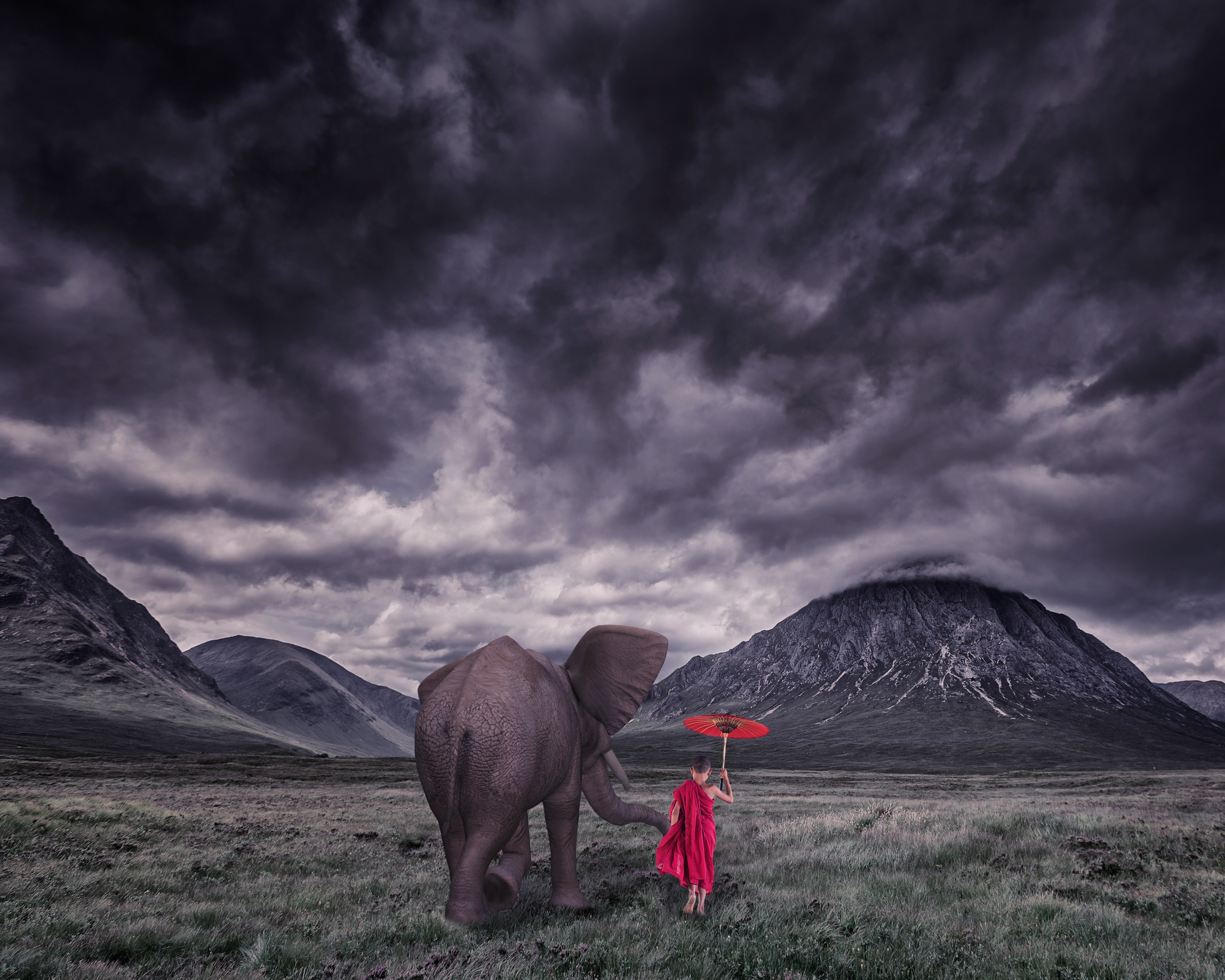 Young Buddhist Monk With Elephant Wallpaper 3750×3000 - Hill You Want To Die , HD Wallpaper & Backgrounds