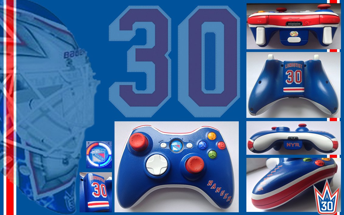 Ny Rangers Henrik Lundqvist Custom X360 Controller - New York Rangers Jersey , HD Wallpaper & Backgrounds