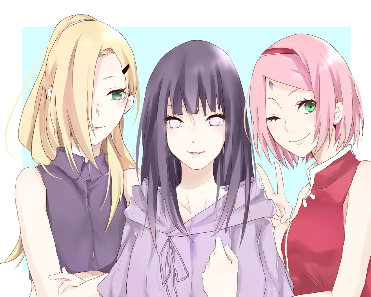Naruto Shippuuden Fond D'écran Called Hinata,sakura - Konoha Girls , HD Wallpaper & Backgrounds