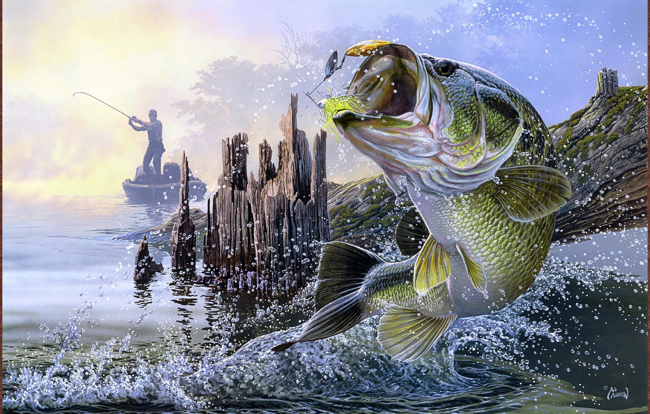 Photo Wallpaper Jump, Boat, Fishing, Fish, Fisherman, - Рыбалка Картинки На Рабочий Стол , HD Wallpaper & Backgrounds