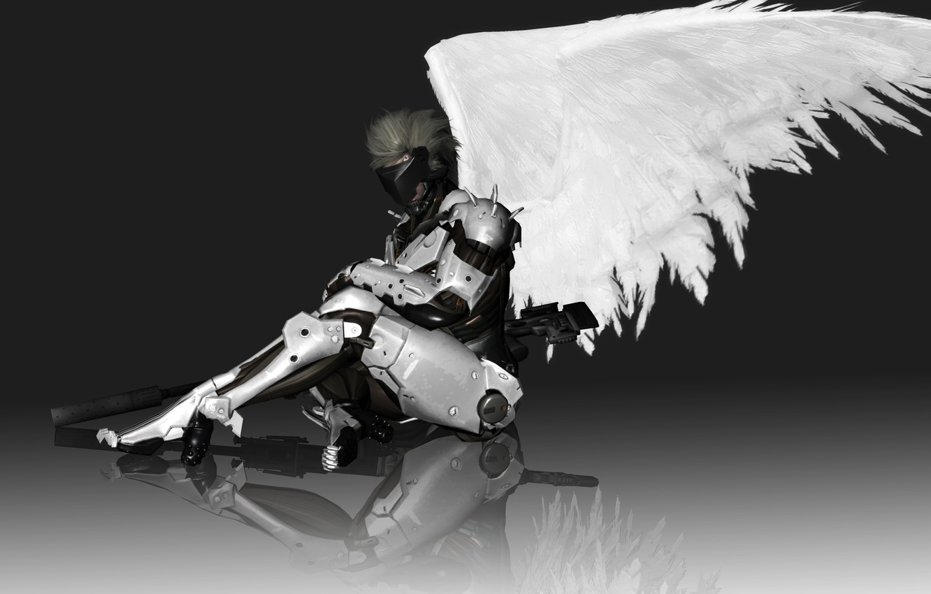 Photo Wallpaper Wings, Cyborg, Jack, Raiden, Metal - Metal Gear Rising Raiden White Armor , HD Wallpaper & Backgrounds
