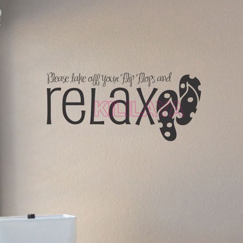 Stickers Take Off Your Flip Flops And Relax Vinyl Wall - Calligraphy , HD Wallpaper & Backgrounds