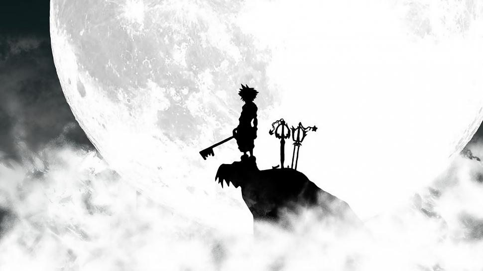 Kingdom Hearts Anime Moon Silhouette Disney Sora Hd - Kingdom Hearts Facebook Cover , HD Wallpaper & Backgrounds