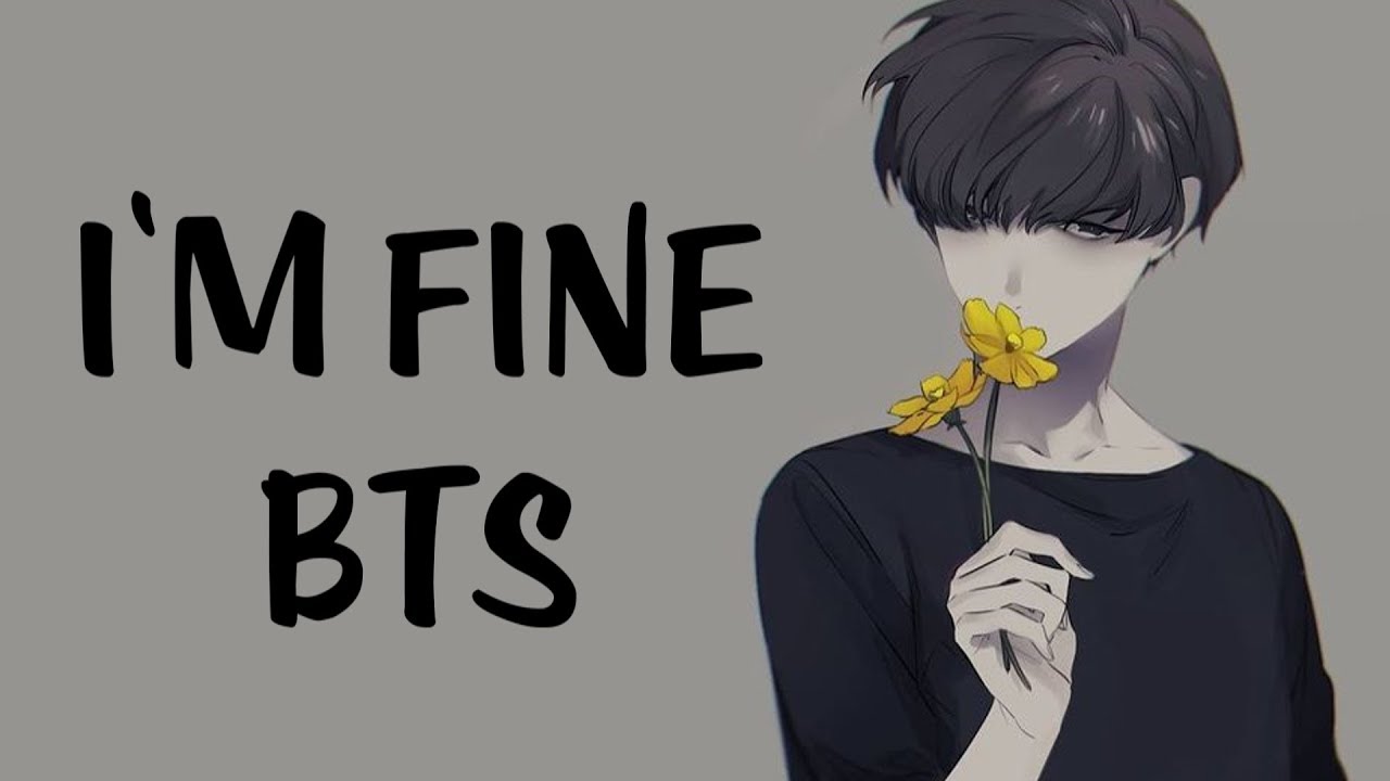 #bts #imfine #nightcore - Black Aesthetic Anime Boy , HD Wallpaper & Backgrounds