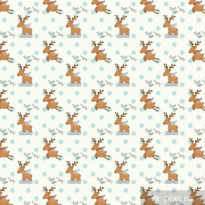 Vector Seamless Pattern With Deers - Lamiera Forata , HD Wallpaper & Backgrounds