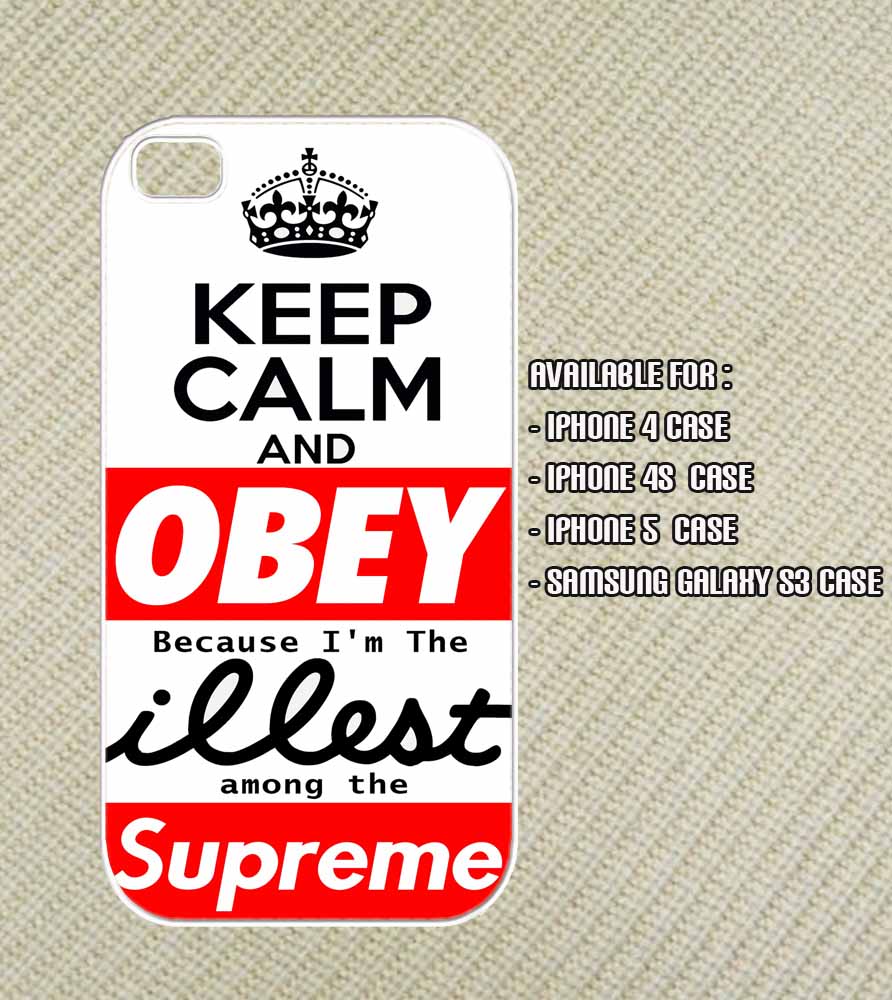 Keep Calm Obey,illest,supreme White Iphone 4 Case , - Supreme Wallpapers For Iphone 4s , HD Wallpaper & Backgrounds