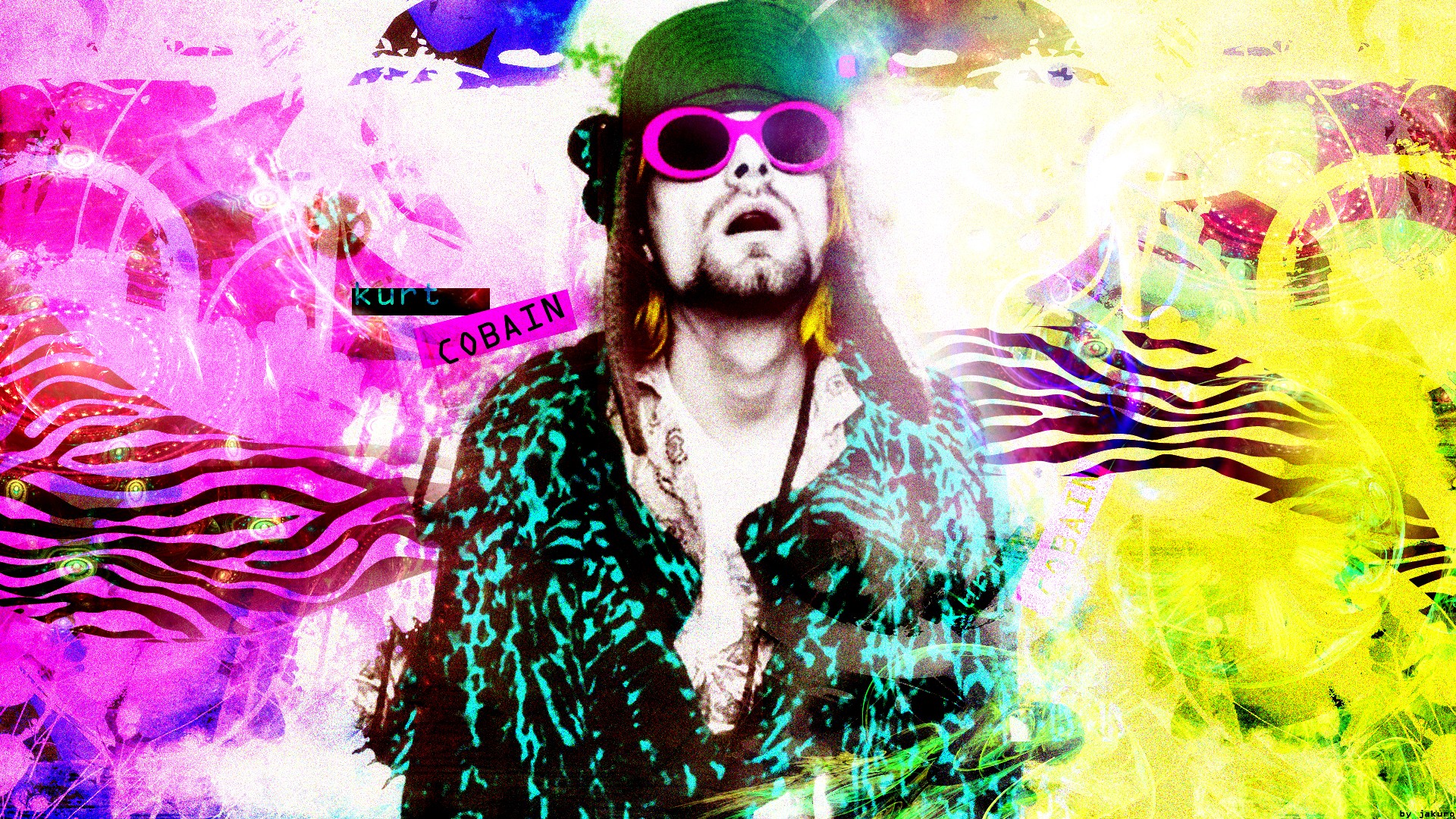 Wallpaper - Psychedelic Kurt Cobain , HD Wallpaper & Backgrounds