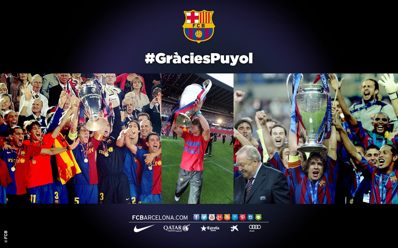 The Five Wallpapers Featuring @carles5puyol - Fc Barcelona Gracies Puyol , HD Wallpaper & Backgrounds